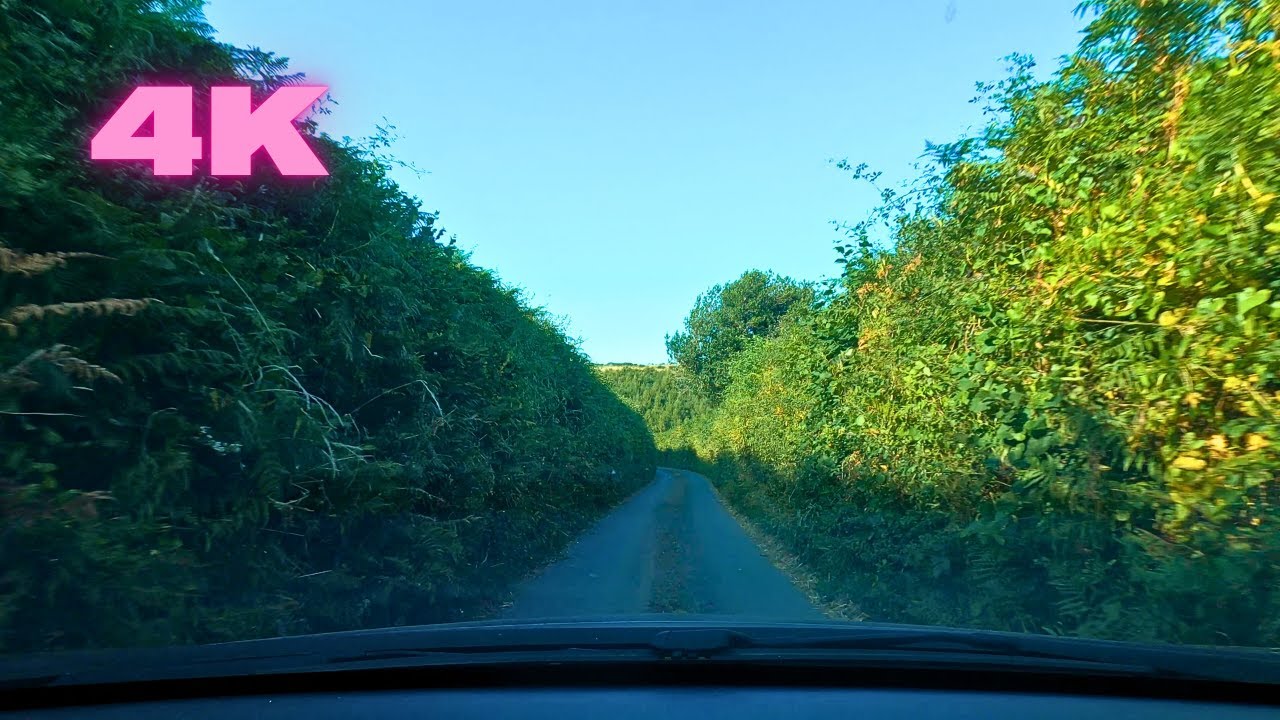 Quethiock, Cornwall Narrow Roads - 4K Video (Relaxing Music)