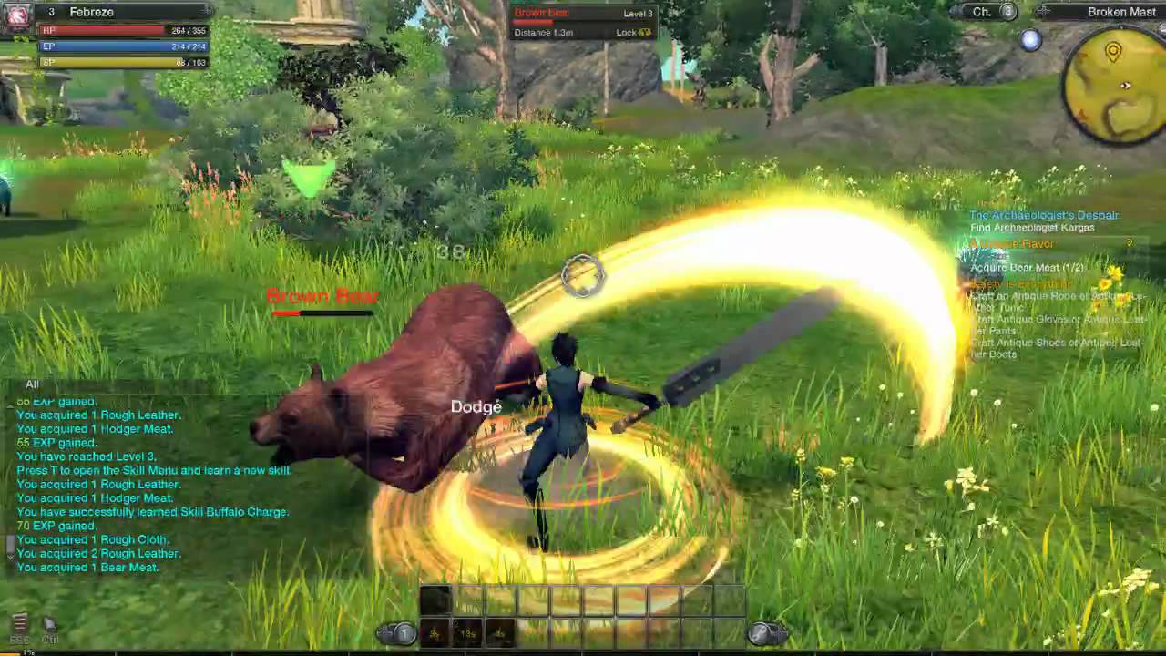 RaiderZ closed beta Berserker gameplay level  1-5 .flv