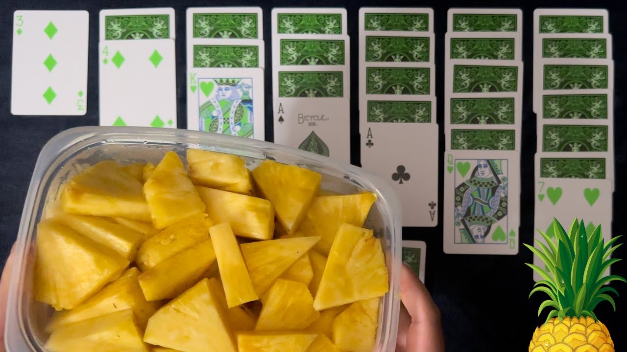 SWEET 'n' JUICY Pineapple ~ Snacks 'n' Solitaire ~ ASMR Solitaire #449