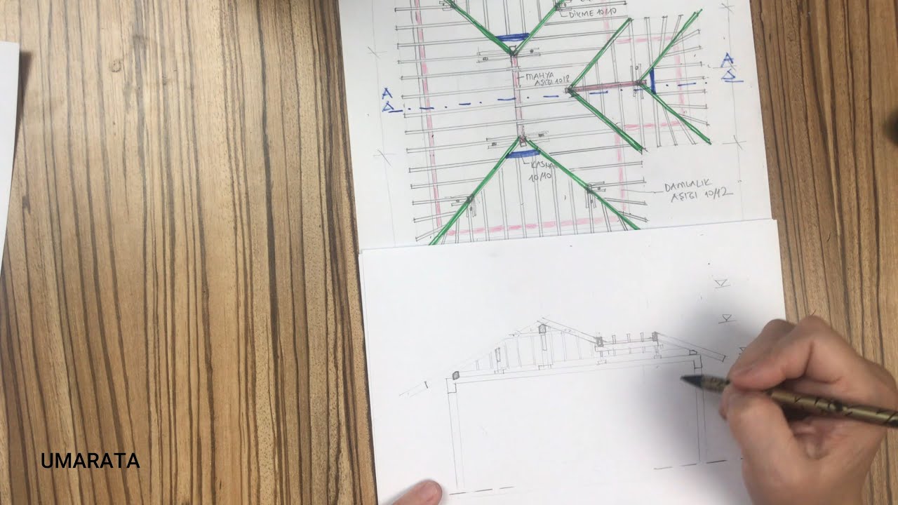KIRMA ÇATI KESİT ÇİZİMİ
