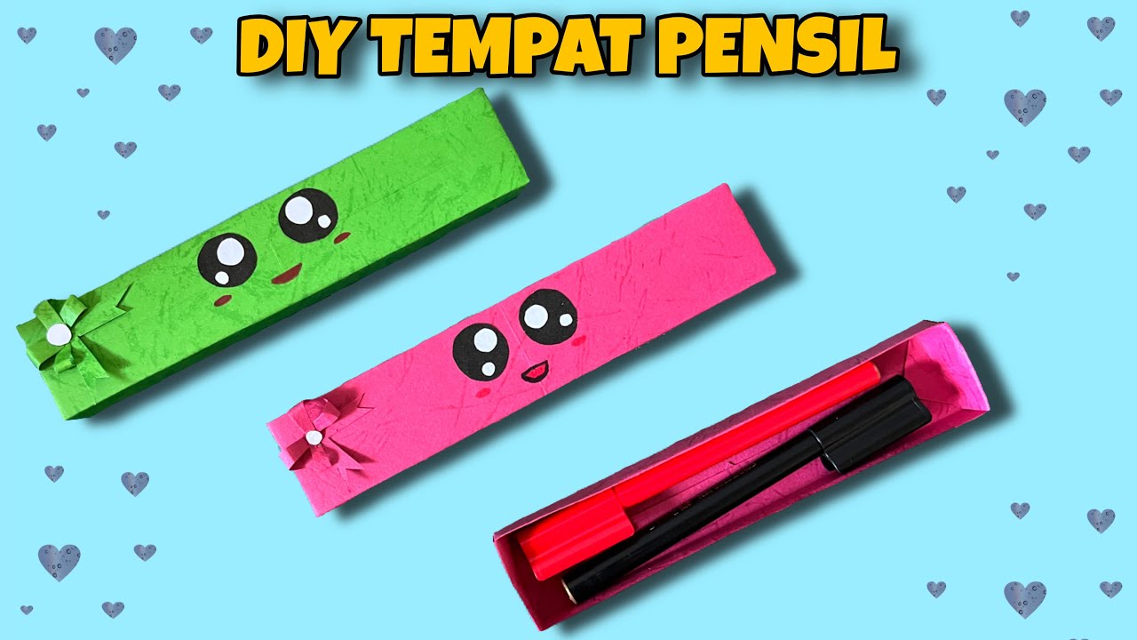 DIY - CARA MEMBUAT KOTAK PENSIL DARI KERTAS TANPA LEM - PAPER CRAFTS FOR SCHOOL