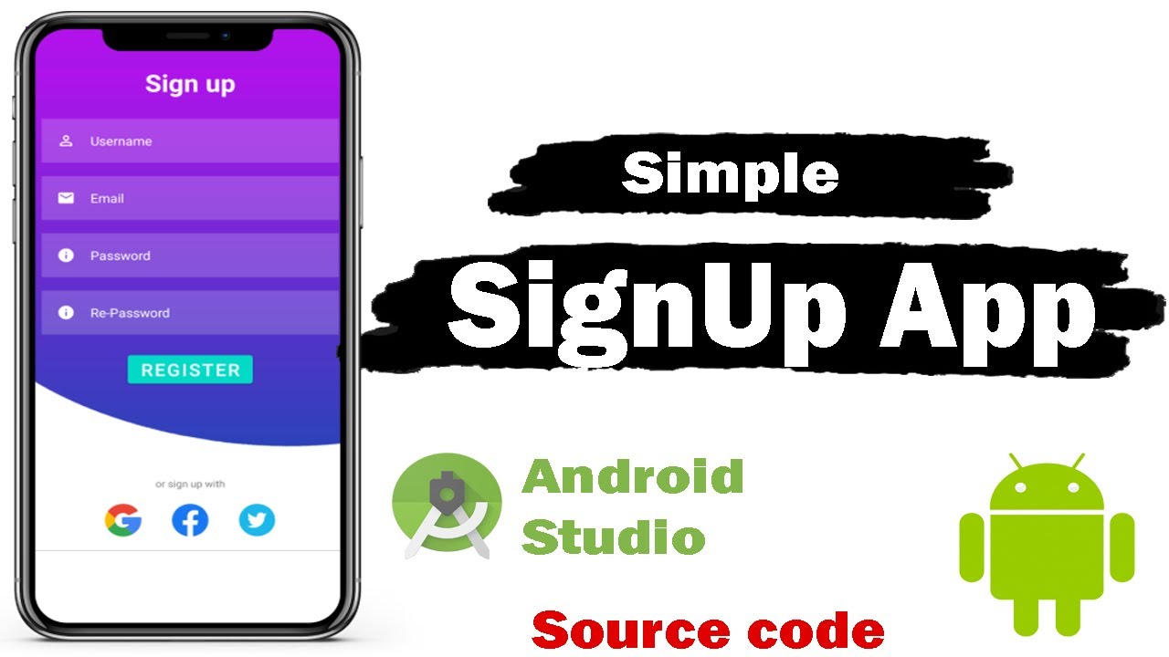 Простая регистрация | Дизайн приложения SignUp в Android Studio 2024