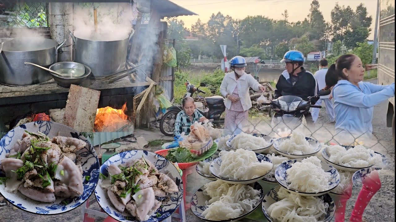Quán quê bếp củi 20k cháo lòng hủ tiếu bún riêu quá chất lượng.