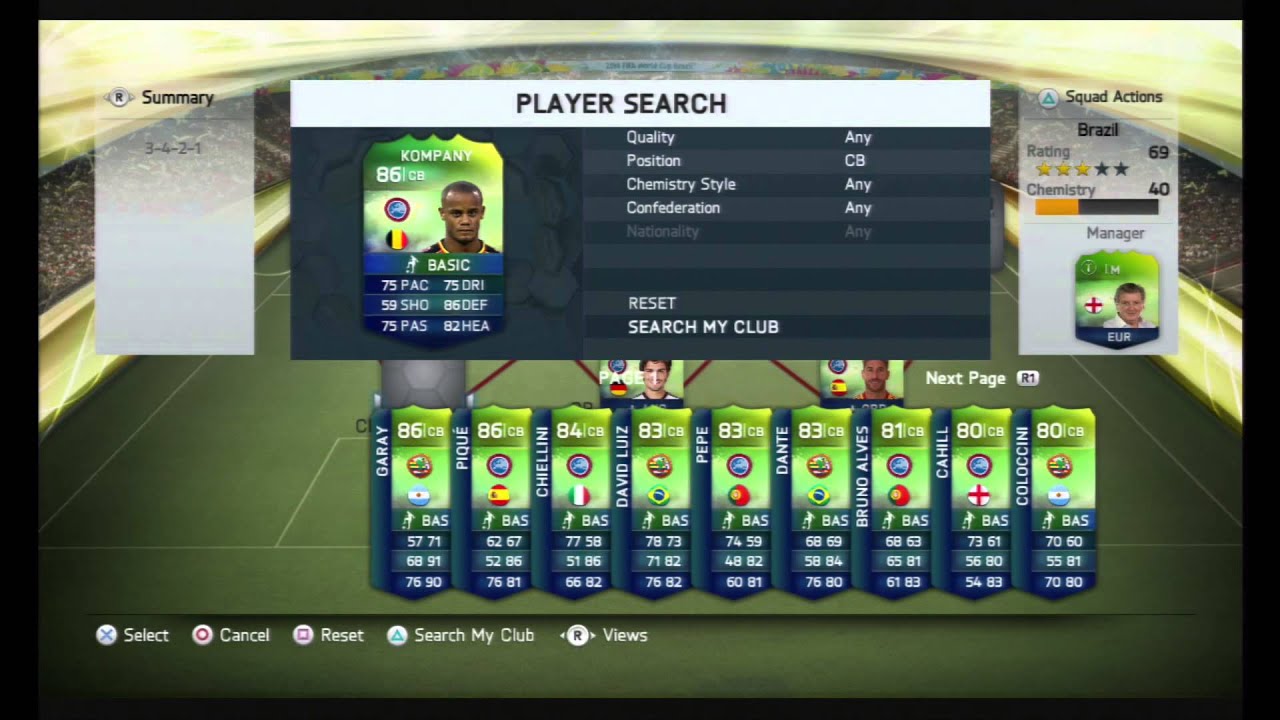 Fifa 14| WC mode squad builder Op Europe squad