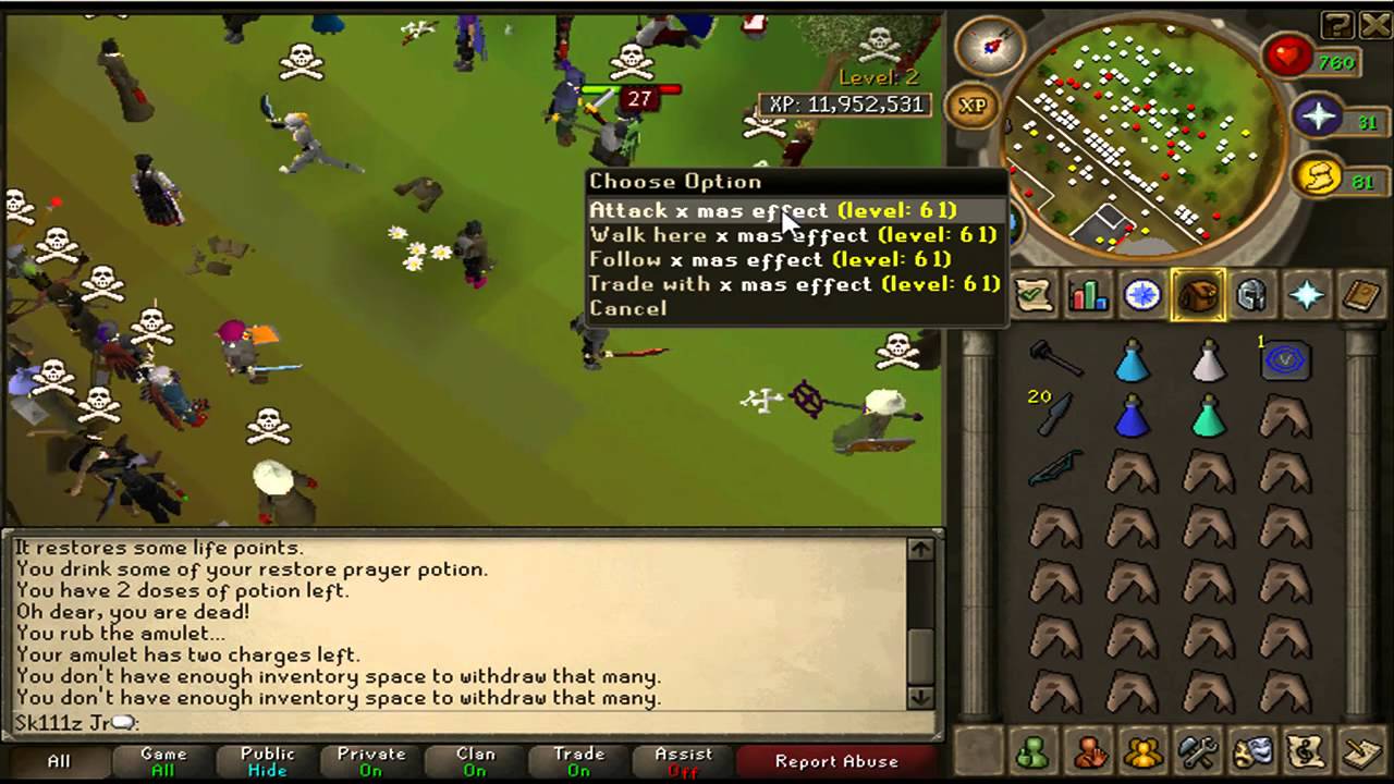 Runescape | Sk111z Jr - Pking with Commentary/Low Lvl Pure/Obby Maul/Statius's Warhammer - Part II