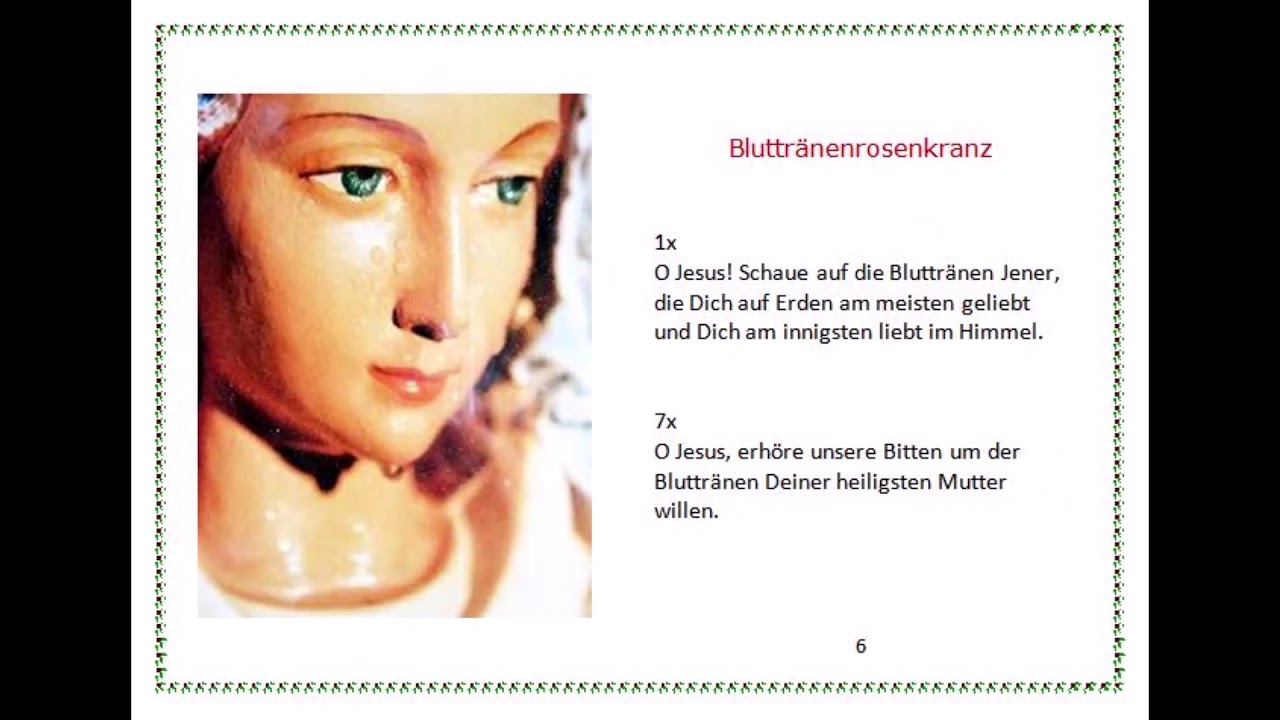 Bluttränenrosenkranz/Tränenrosenkranz