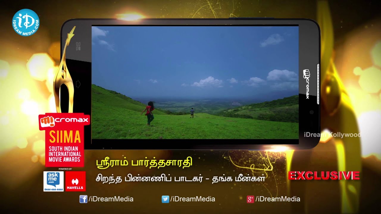 SIIMA 2014 - Tamil Best Singer (Male) - Sriram Parthasarathy - Aanandha Yazhai Song
