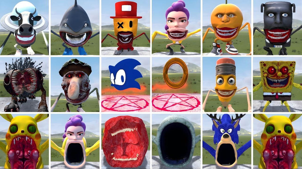 I PLAYED DEATHMATCH GAME WITH ALL SHIN SONIC TAPES FAMILY VS SEA EATER FAMILY in Garry's Mod!