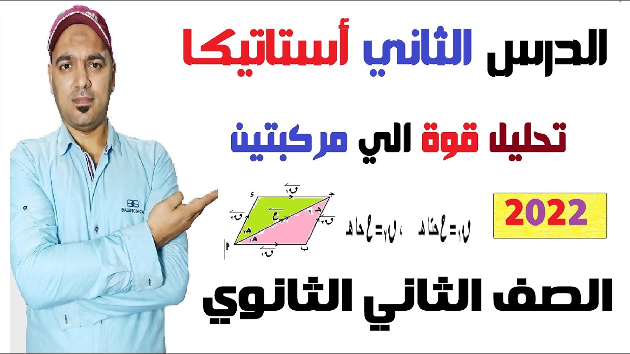 تحليل قوة الي مركبتين💥 الدرس الثاني💥 استاتيكا🔥 الصف الثاني الثانوي نظام جديد 2022✌️