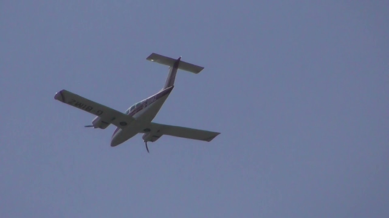 G BIMZ Beech 76 Duchess departs Cambridge UK 15jun21 306p