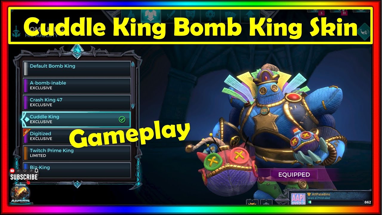 Paladins 7.3 Feudal Fables PTS - Bomb King new Skin Cuddle King, Voice, First look gameplay