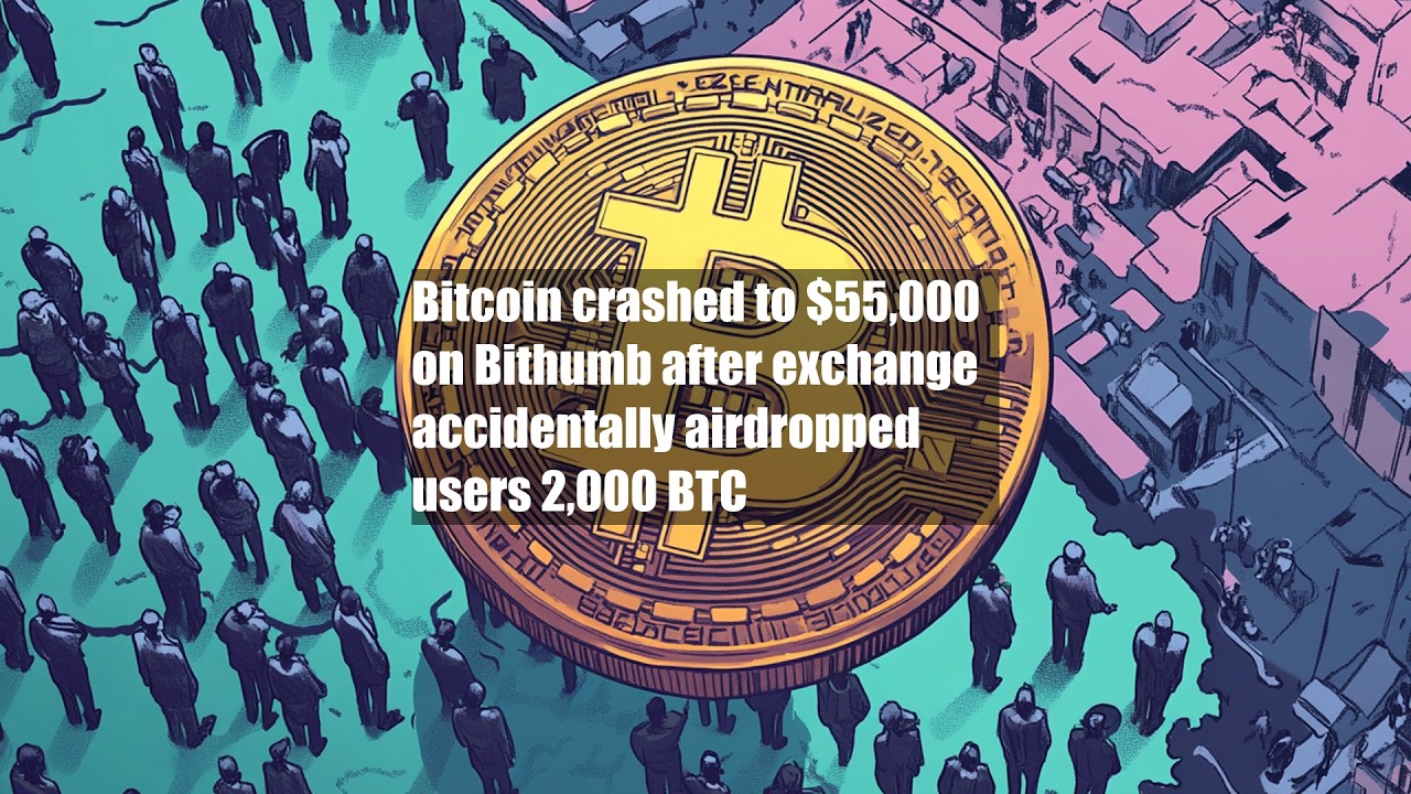 Bitcoin crashed to $55,000 on Bithumb after exchange accidentally airdropped users 2,000 BTC
