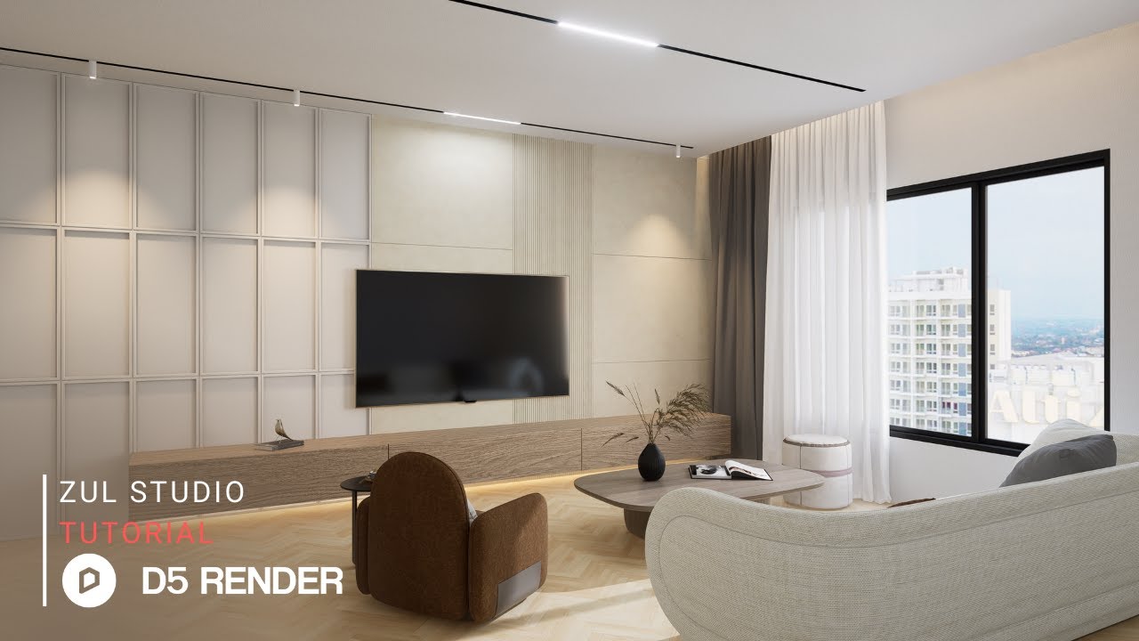 D5 Render realistic interior rendering tutorial | Livingroom 165