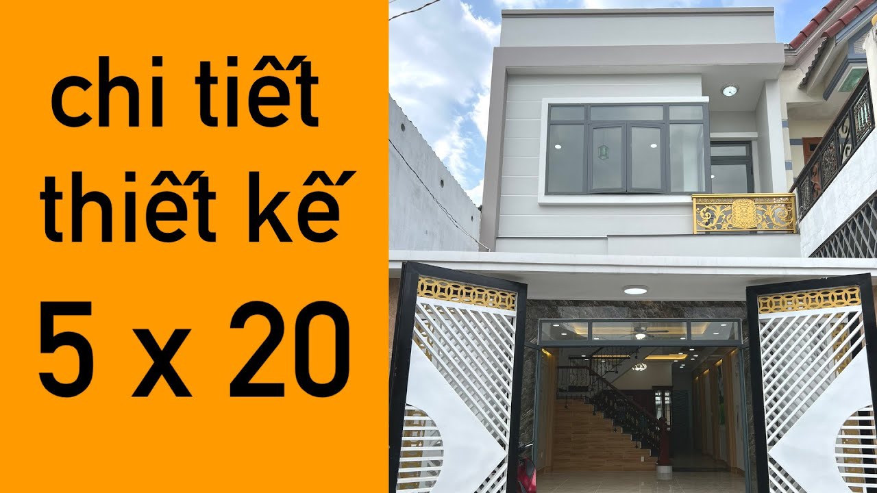 Mẫu nhà 2 tầng 5x20m đẹp