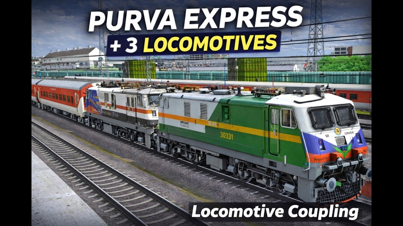 3 Locomotive Coupling 😱 पुरवा एक्सप्रेस में जोड़ दिए 3 इंजन 😱जबरदस्त लोकोमोटिव कपलिंग 🚆