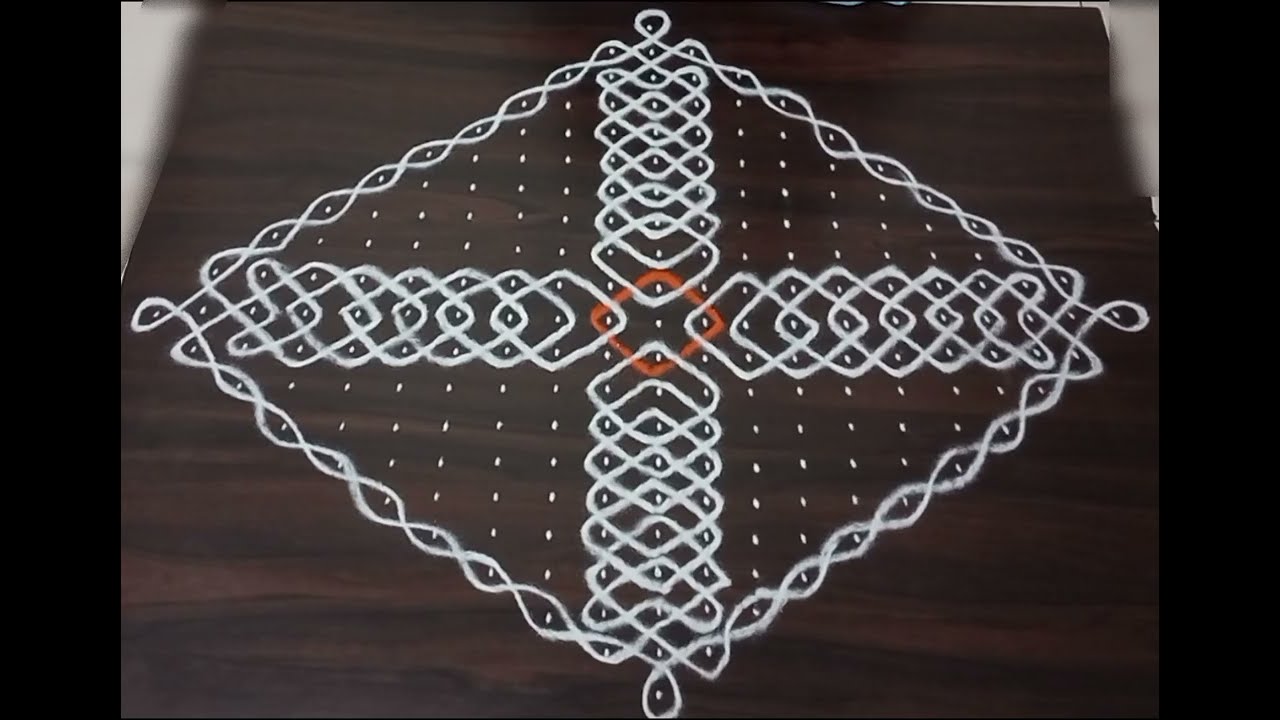 21dots Margazhi kolam ll Big but easy rangoli ll Chukkala Muggulu ll sikku Neli kolam