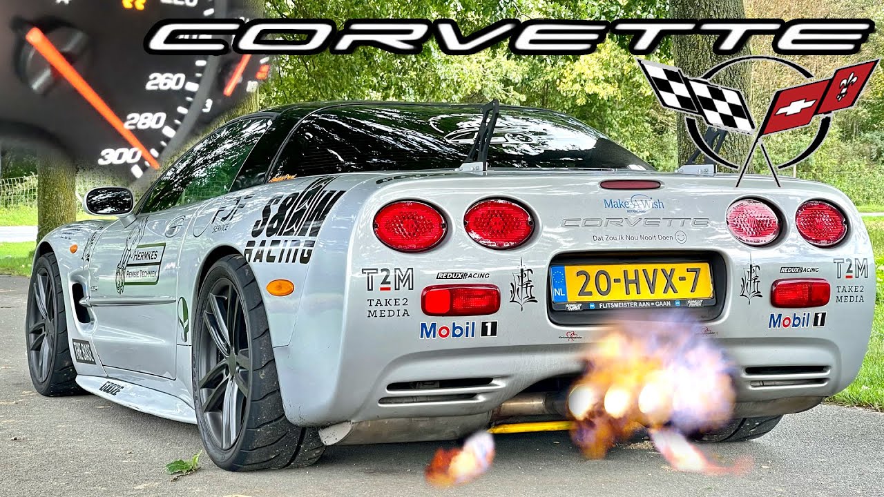 LOUD! CORVETTE C5 w/ HEADERS shoots FLAMES | TOP SPEED on AUTOBAHN