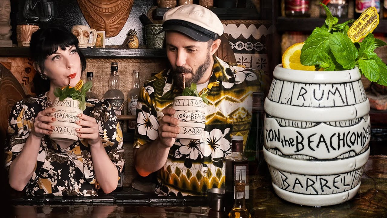 Pinup Model VS A Giant Tiki Cocktail [Rum Barrel]