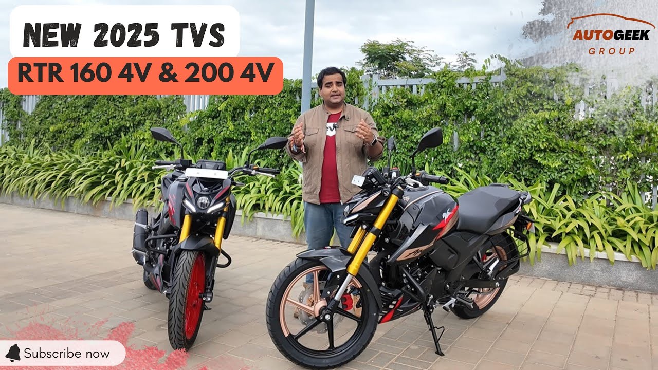 New 2025 TVS Apache RTR 160 4V & 200 4V First Look & Walkaround | Autogeek Group