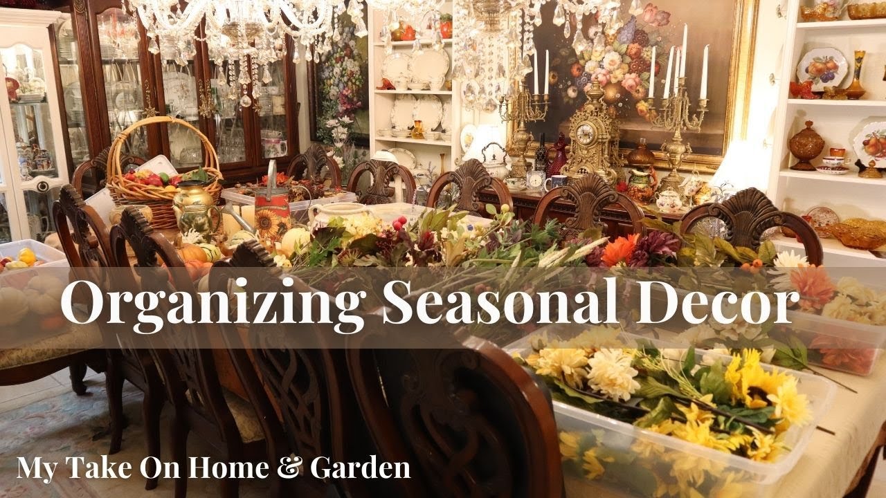Organizing and Sorting Bins and Putting Away Fall Seasonal Decor!! // Where does it all go?