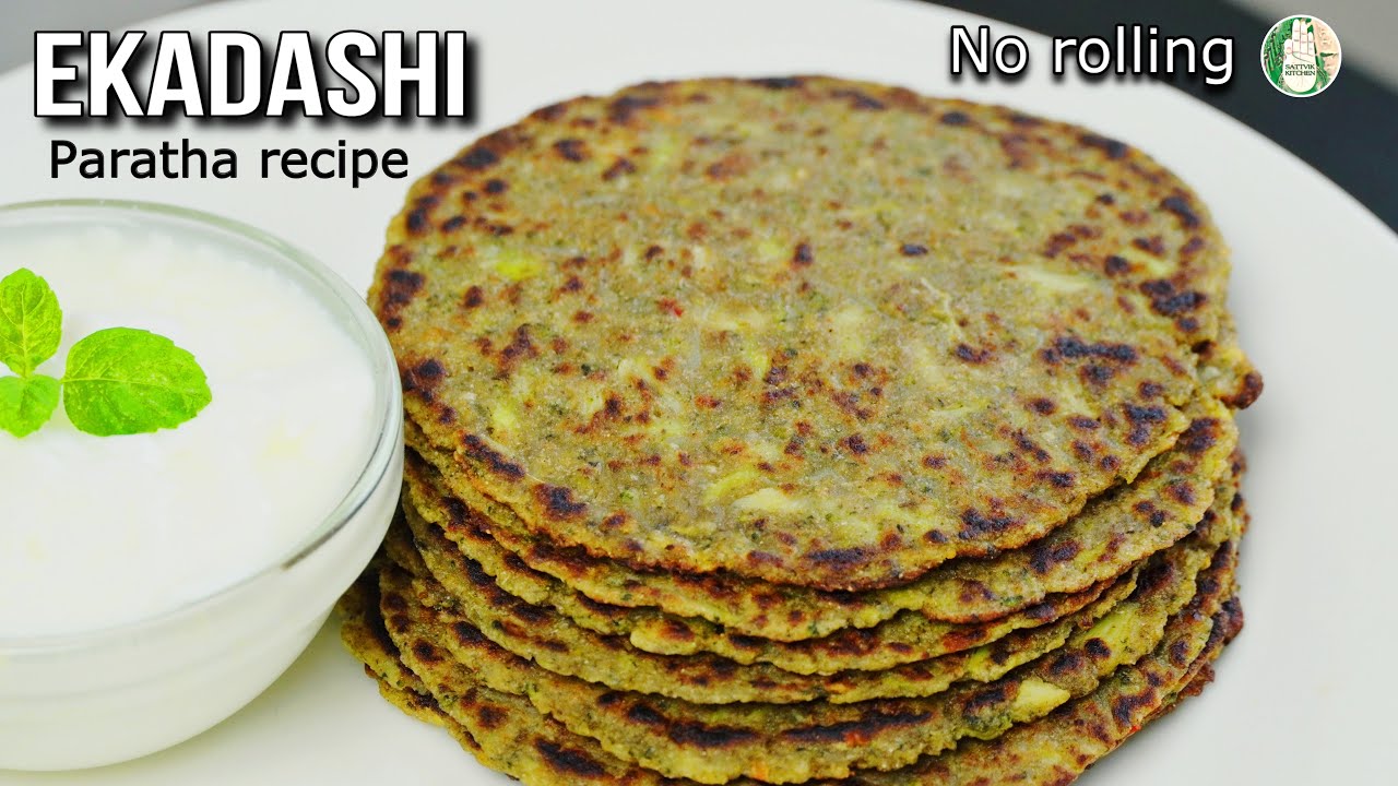 Ekadashi Farali Paratha - Broccoli paratha recipe - No rolling Ekadashi meal paratha recipe  Sattvik