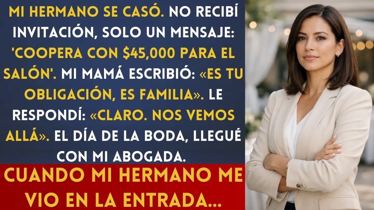 Mi familia celebró la boda de mi hermano  No me invitaron    pero me enviaron la factura de $180,