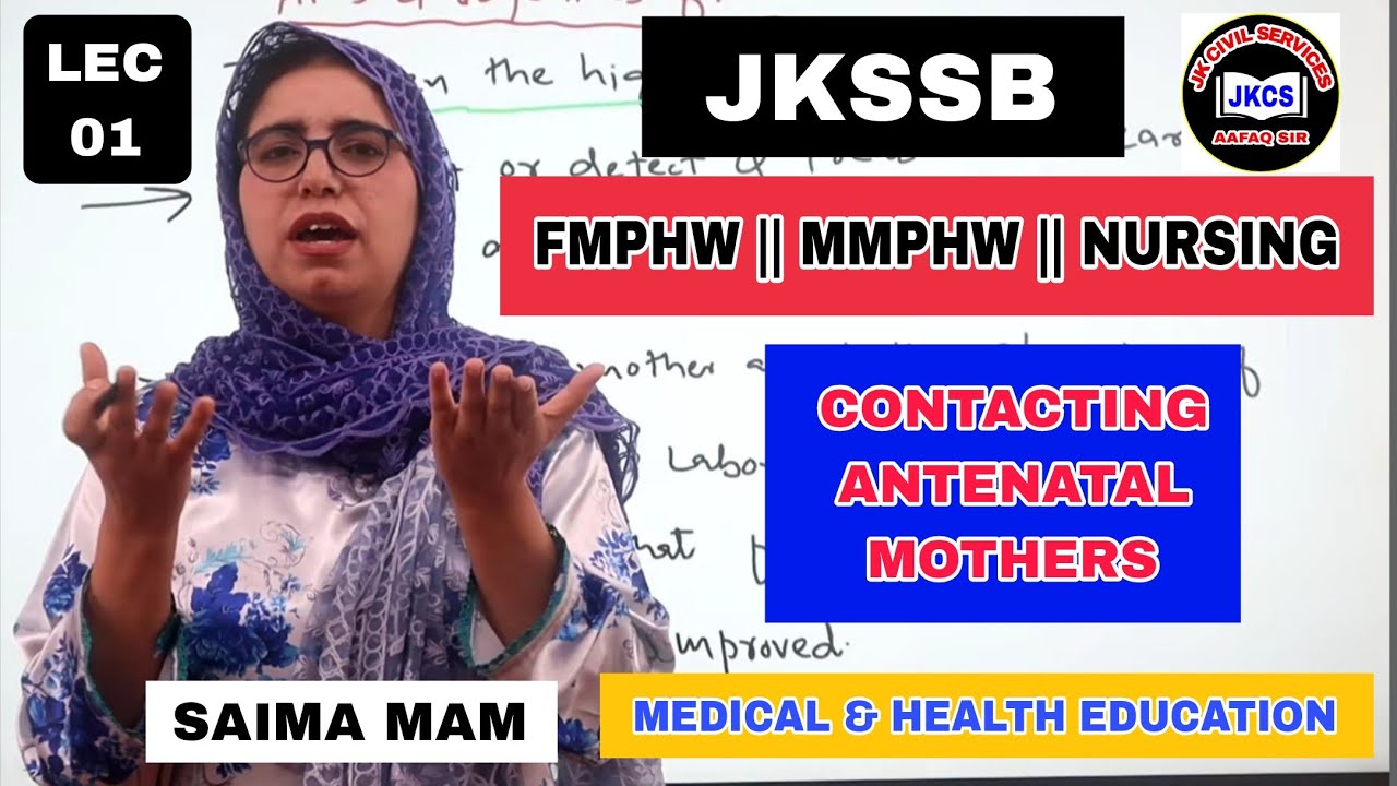 JKSSB 2025 (Lec 01) FMPHW || MMPHW - CONTACTING ANTENATAL MOTHERS by SAIMA MAM.