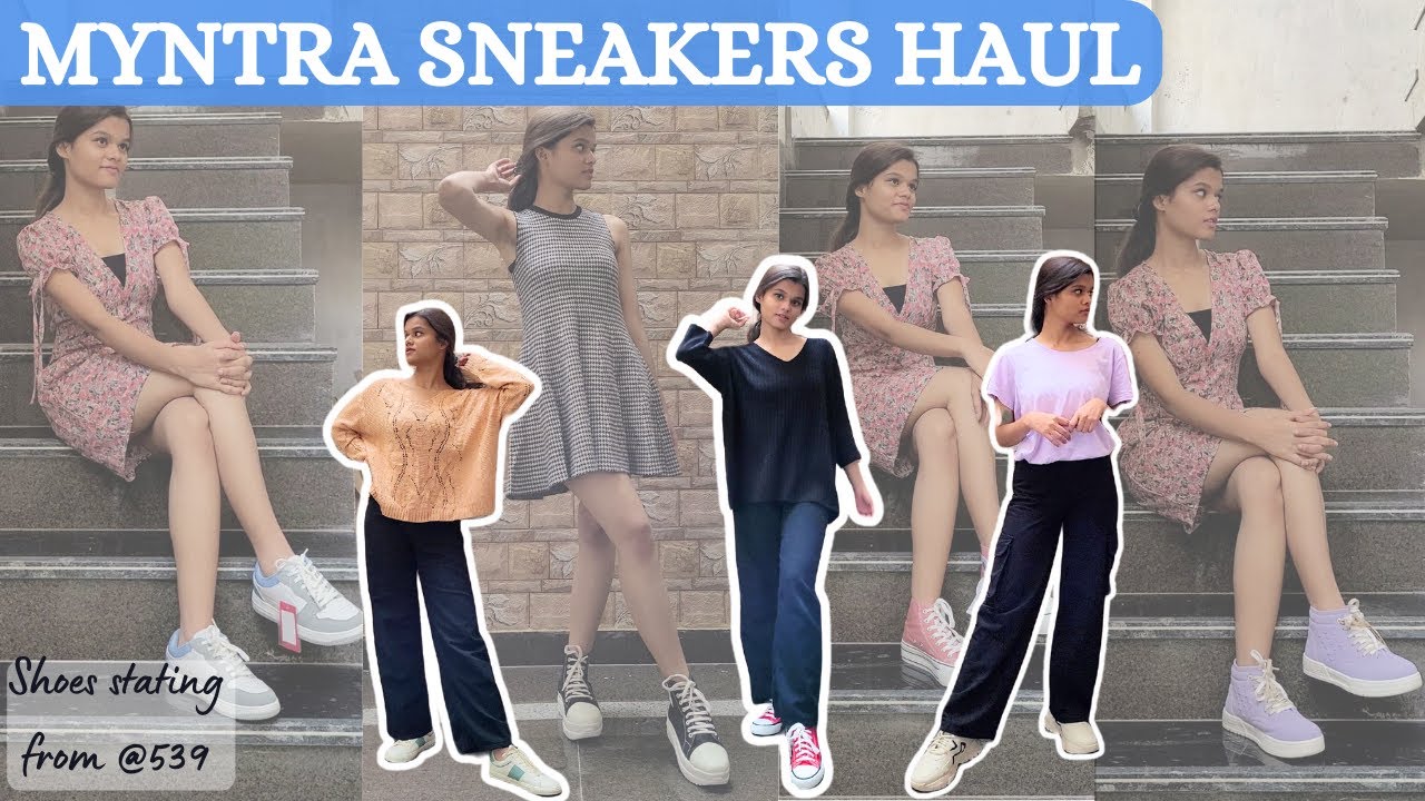 HUGE *MYNTRA* Trendy Sneakers Haul 👠| Shoes Haul | Starting from ₹539 #haul #sneakers #myntra