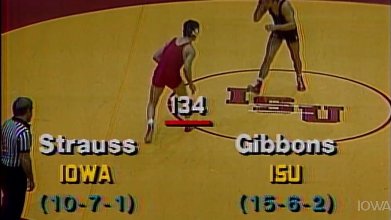 1987 College Wrestling: Jeff Gibbons, Iowa State vs Bubba Strauss, Iowa 134 pounds