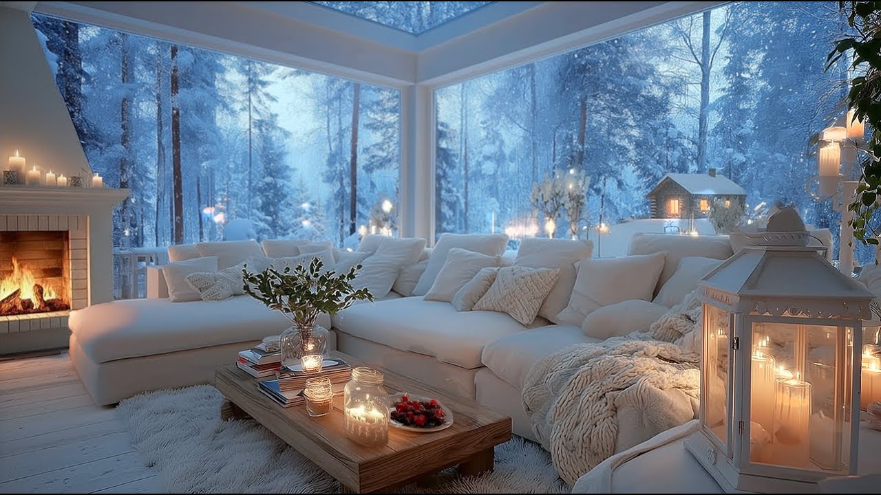 Let the Night Slow Down | Relaxing Winter Piano Music with Fireplace | Sleep & Focus