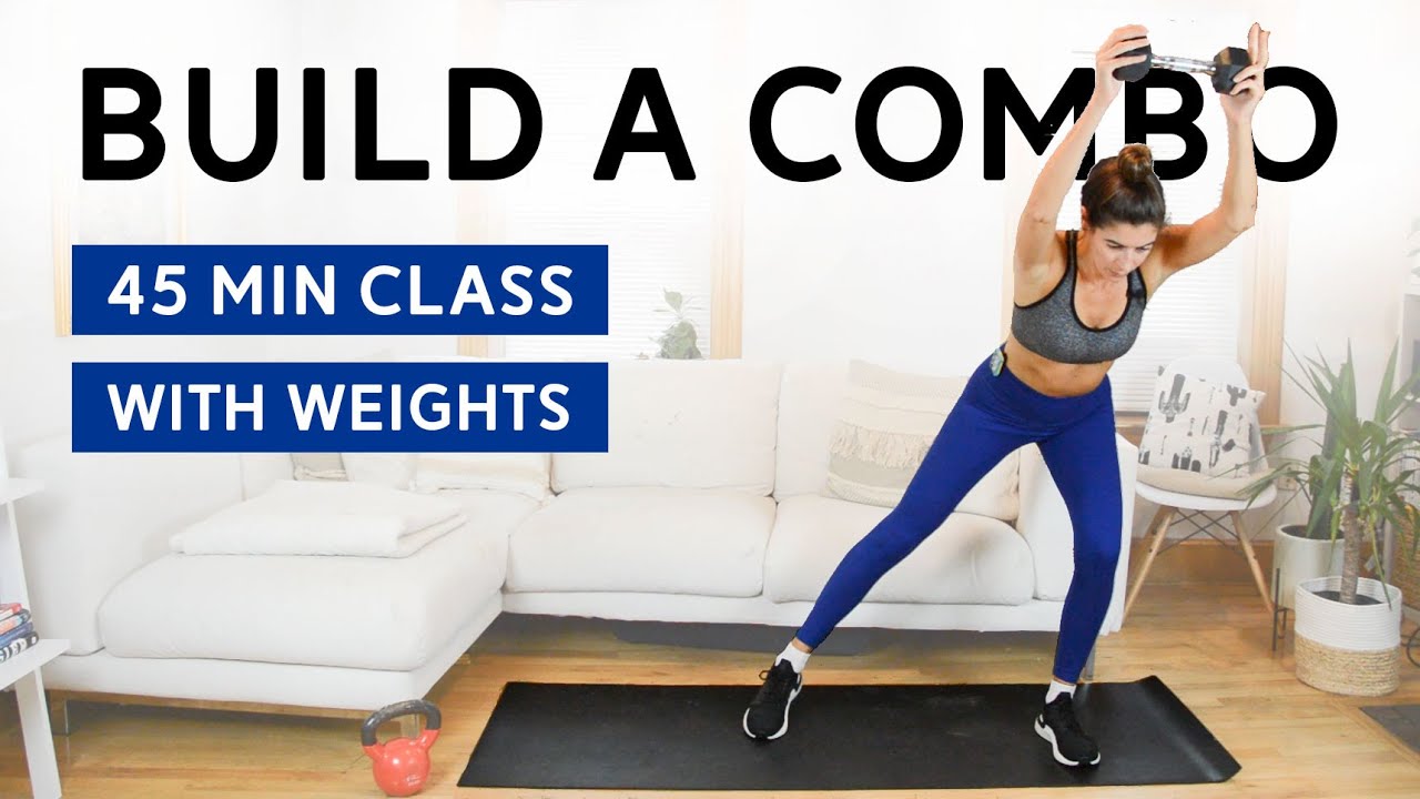 Total Body Build a Combo Workout with Weights (45 Mins) - Single Medium & Single Heavy Weight Needed