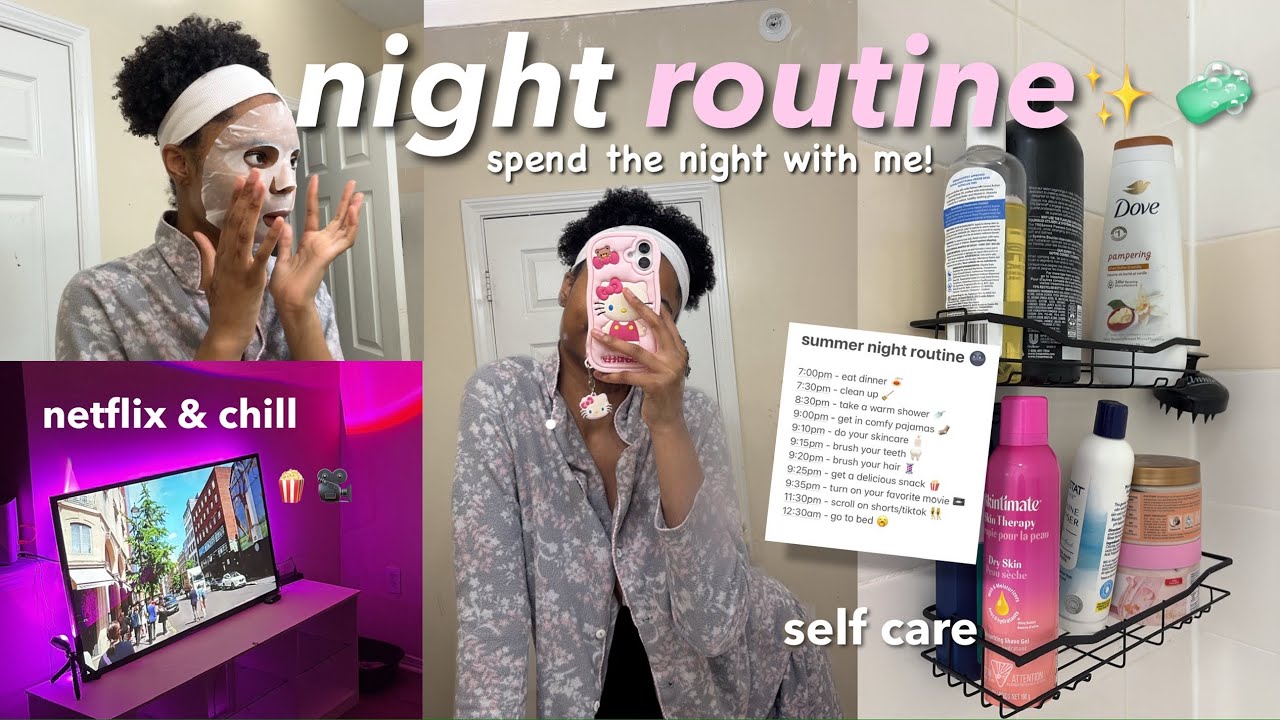 my PRODUCTIVE night time routine! 🧸 skincare, unwind with me, etc!