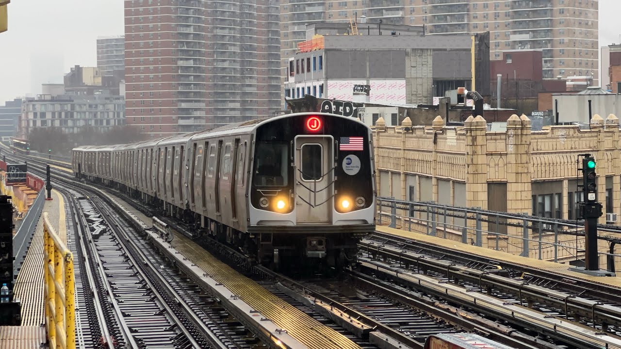 Sunny/Rainy PM Rush (J) & (M) Action at Lorimer St & Flushing Av! (Re-upload) 