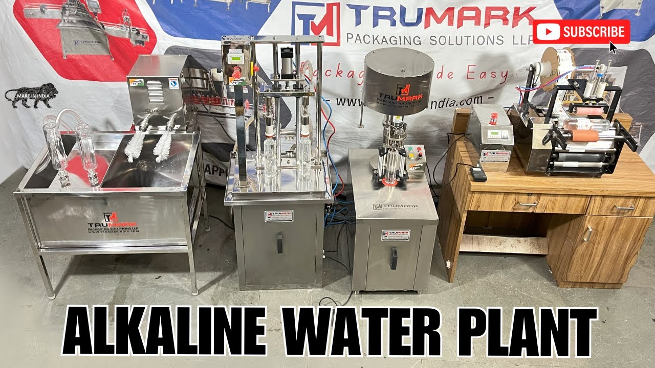 Alkaline water & black water in glass bottle | luxury water bottling plant startup kit