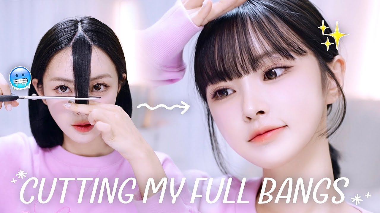 똥손 필수 시청💩 셀프 “풀뱅” 절대 안 망하게 자르는 법💇🏻‍♀️‼️ + 풀뱅 고데기하는 법까지✨