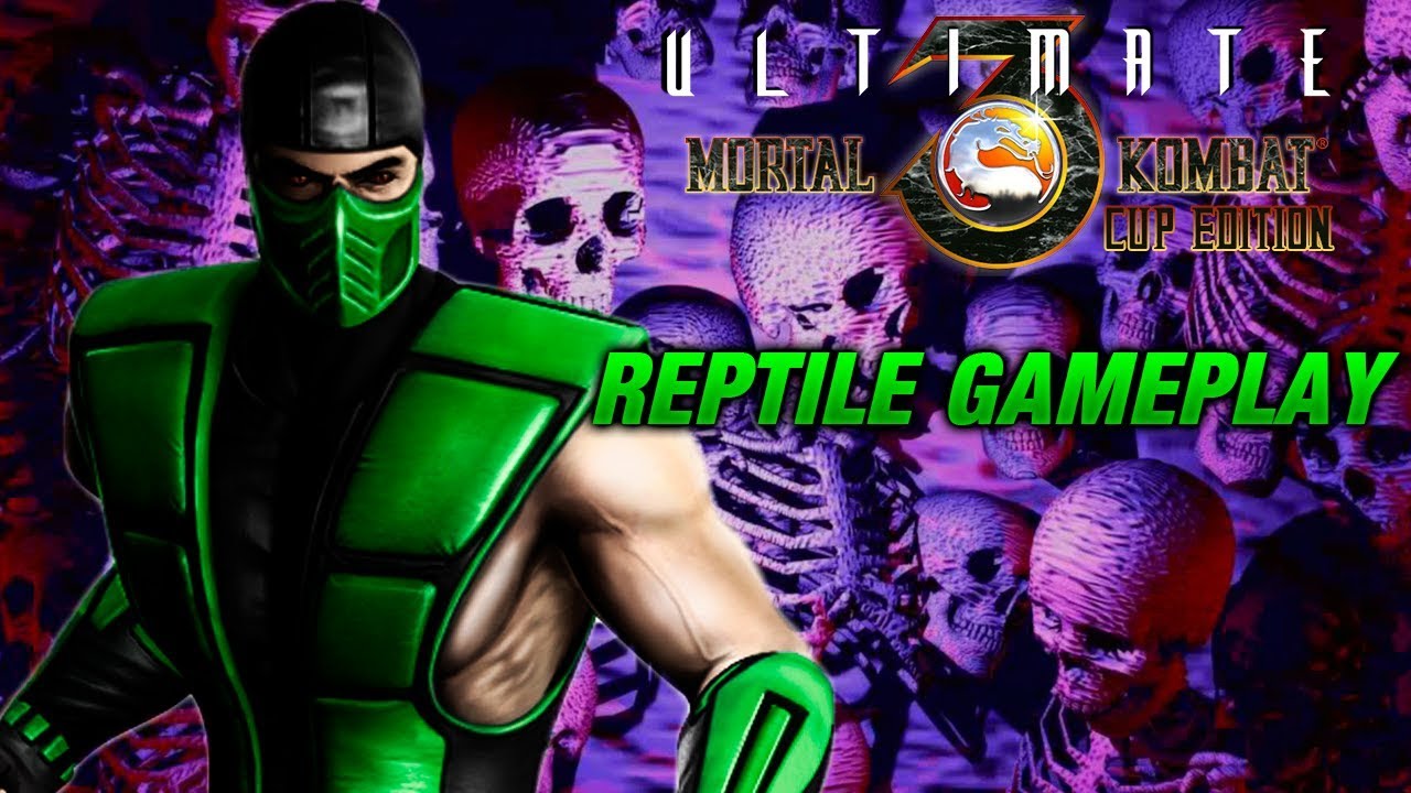 ULTIMATE MORTAL KOMBAT 3 CUP EDITION | REPTILE GAMEPLAY + THE PIT 2 STAGE FATALITY | 720p 60fps