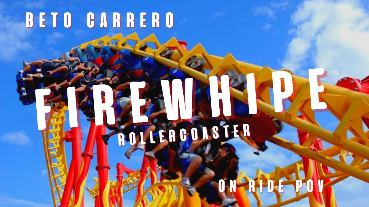 FIREWHIP MONTANHA RUSSA BETO CARRERO | FIREWHIP ROLLERCOASTER BETO CARRERO WORLD BRAZIL ON RIDE POV