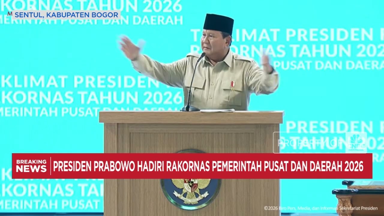 Arahan Prabowo ke Menteri & Kepala Daerah di Rakornas Pemerintah Pusat & Daerah 2026