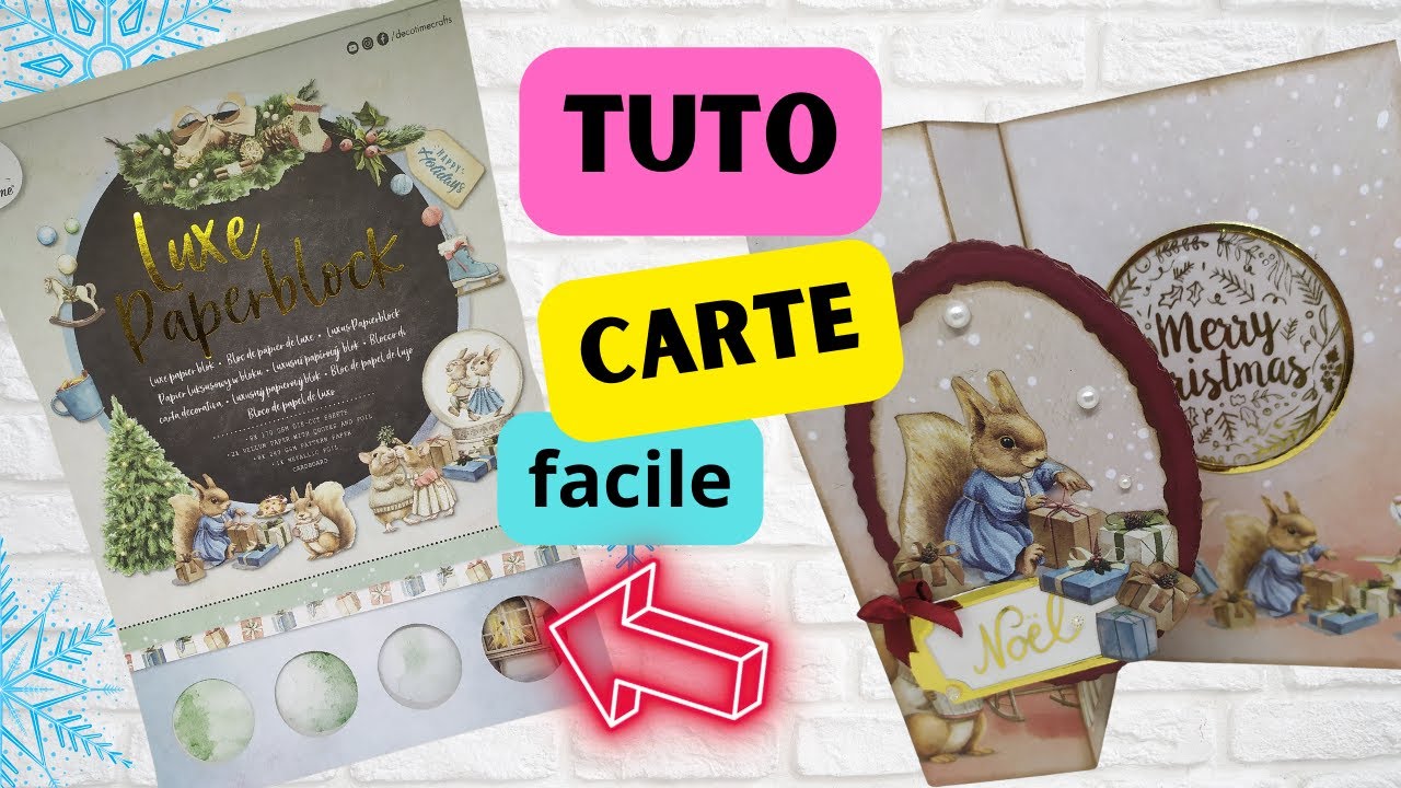 TUTO Carte de noël avec le  luxe paperblock de chez Action