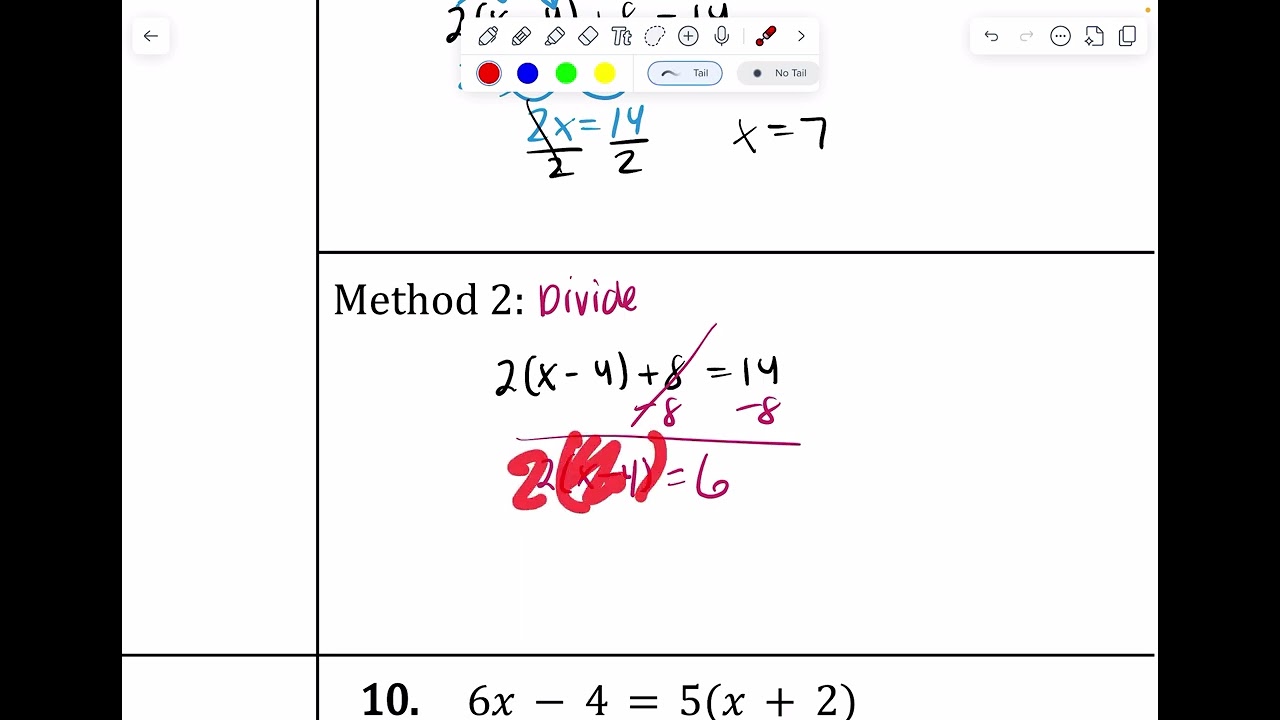 Solving Equations Review #1 