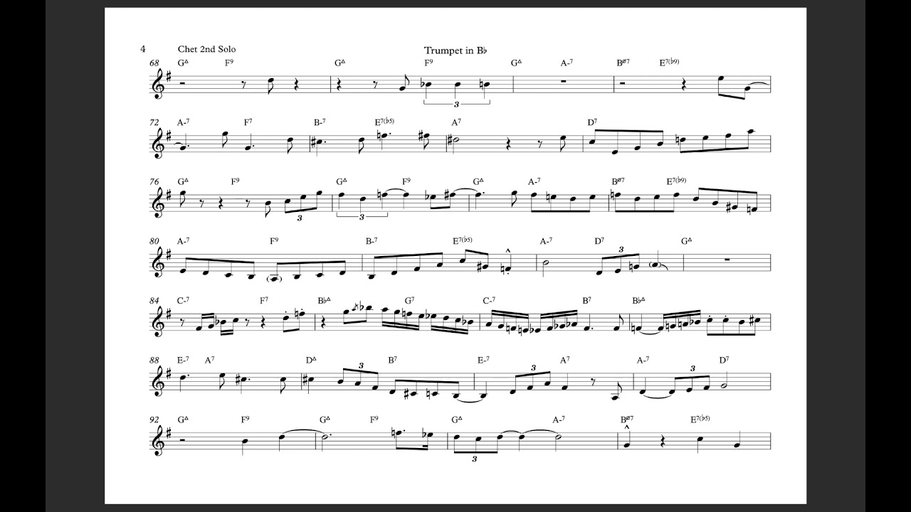 Chet Baker - Gnid (Transcription)