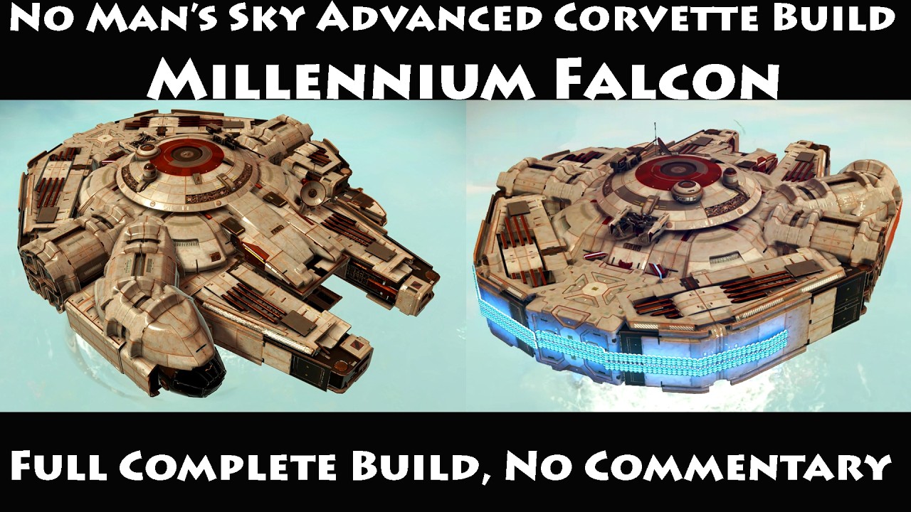 No Mans Sky Corvette Build NMS Millennium Falcon Full Build No Mods Complete Build Guide Star Wars