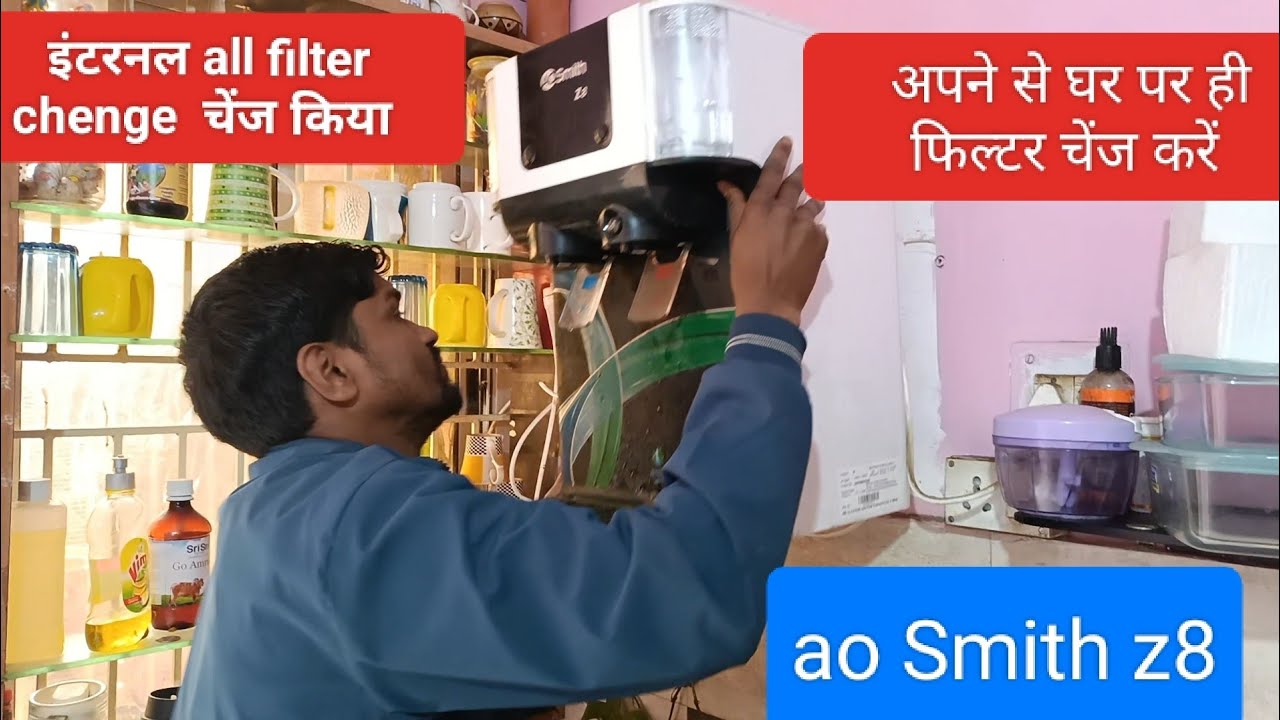 ao Smith z8 watar purifier all filter chenge  #aosmithz8 #allfilterchenge #ro #minralro #wata