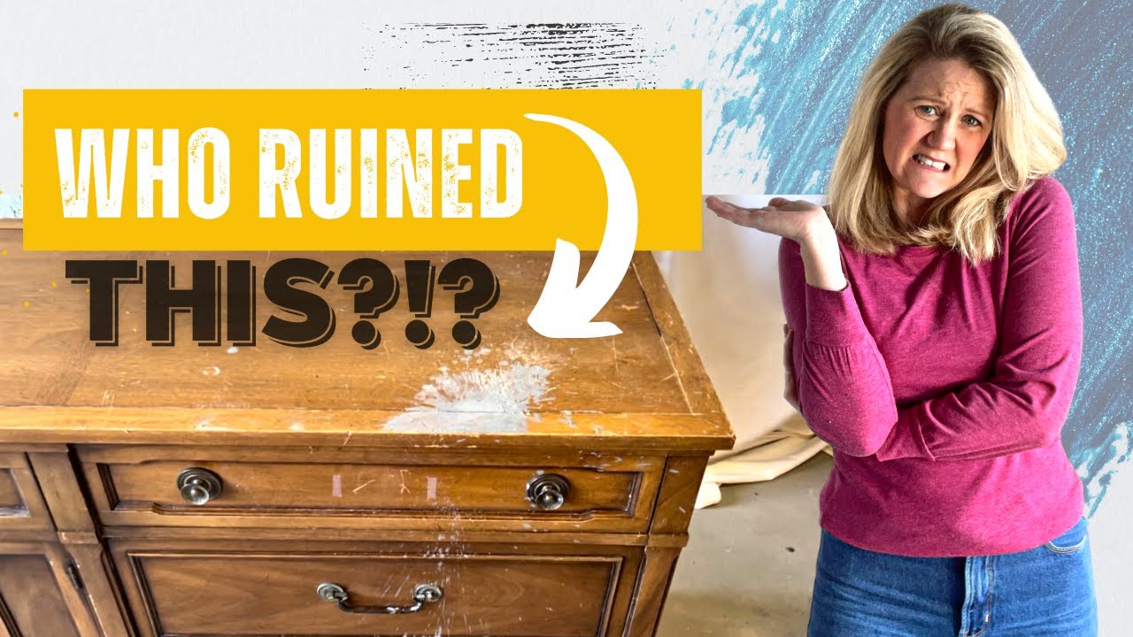 Ruined Dresser Gets A Face Lift || Reinventing Outdated, Filthy Buffet
