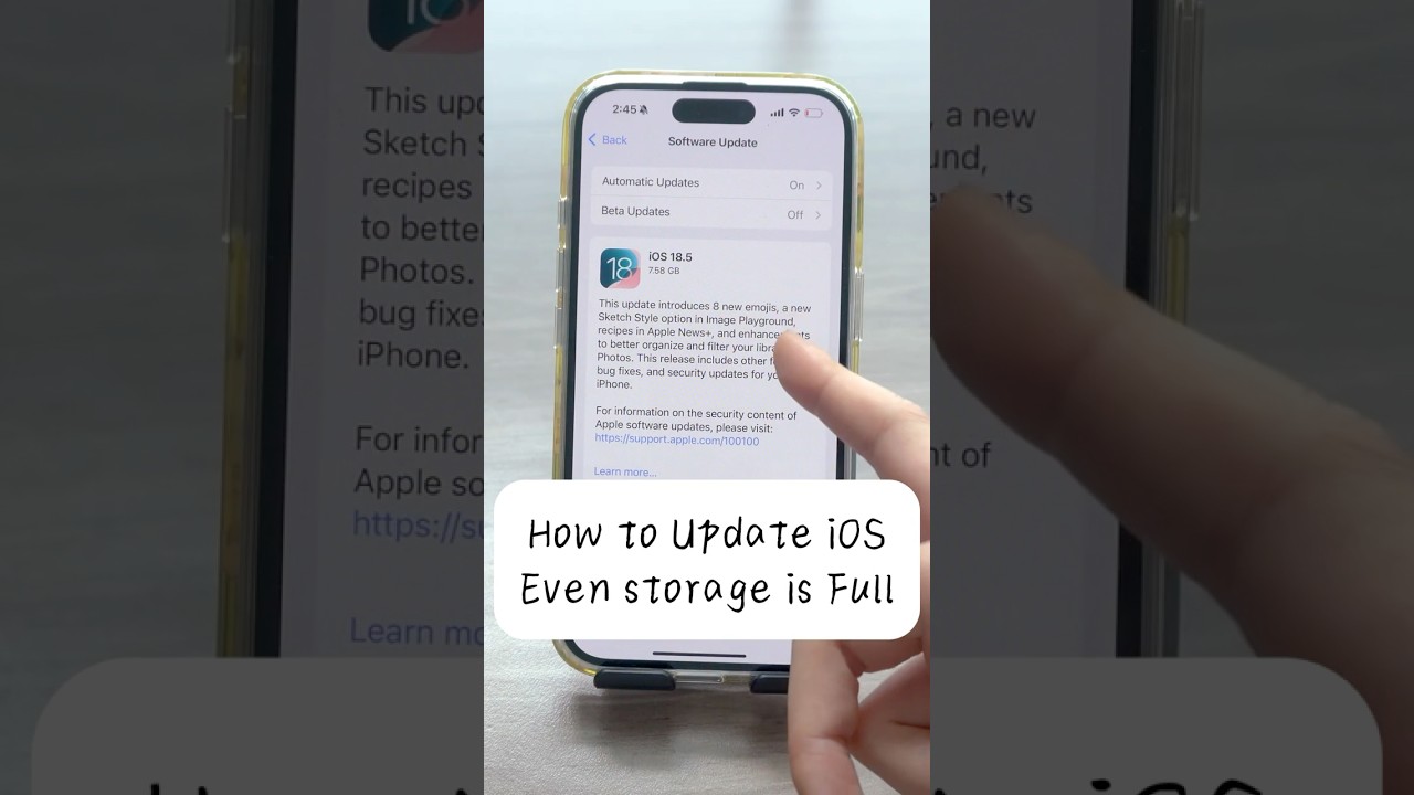 😏How to Update iPhone Even with Low Storage? HERE!✅(iOS 18.5)#fyp