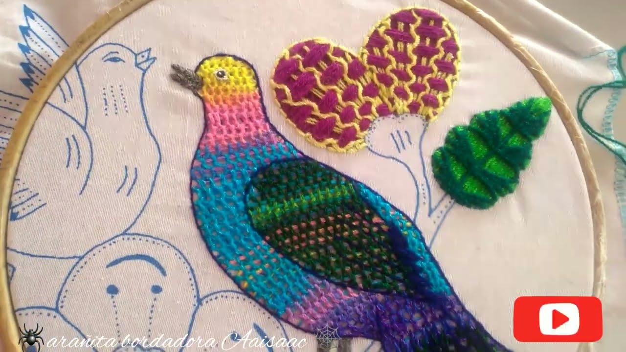 Bordado Arco iris para aves: PALOMAS, PERICOS, PAJARITOS, loros,  POLLITOS, GALLINAS u otro diseño