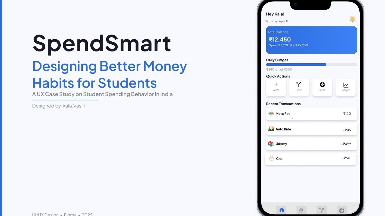 I designed a Finance App for Students &mdash; Full UIUX Case Study 💰