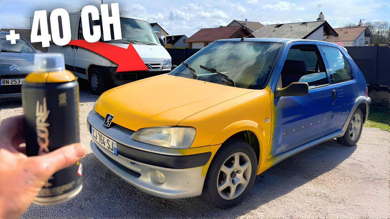 Repeindre une 106 jaune a la bombe