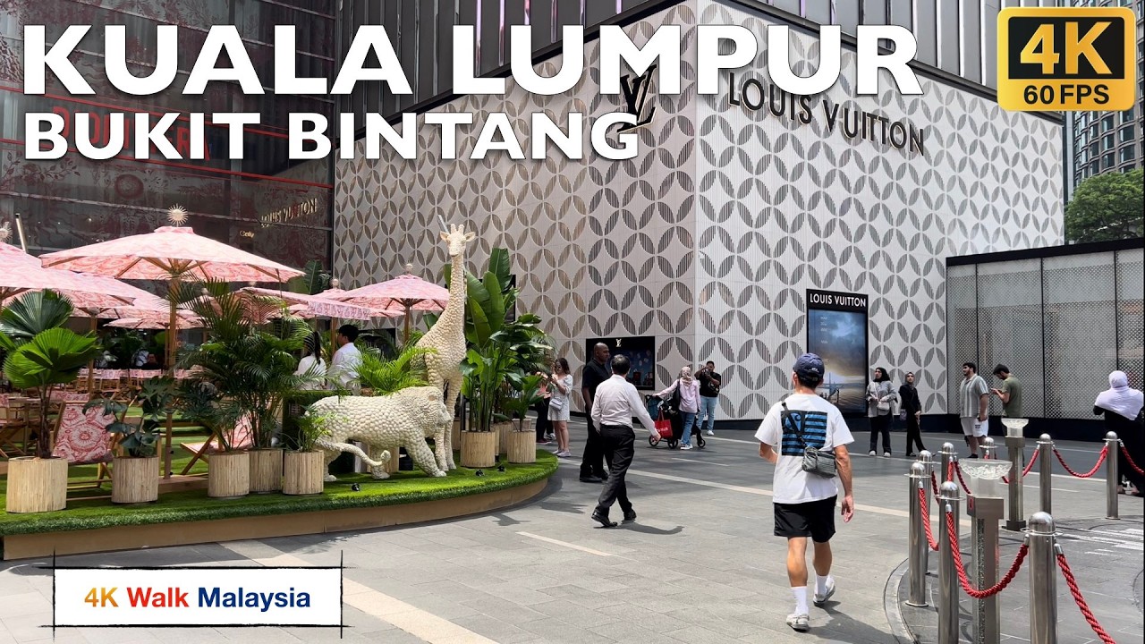 [4K 60fps HDR] KUALA LUMPUR | Bukit Bintang streets noon walk | July 2024 - Malaysia Walking Tour