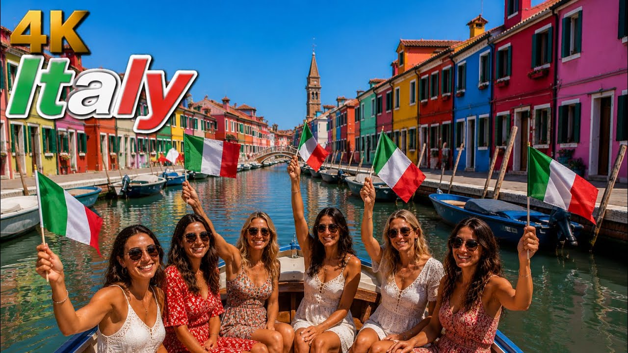 Exceptional houses BURANO Italy/ Walking Tour/4K60fps/HDR Part 1